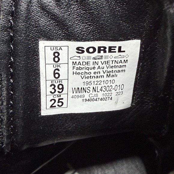 Sorel Brex Chelsea Boots Womens 8 Black Leather Waterproof Chunky - Picture 11 of 11